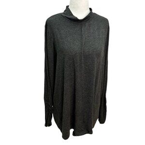 THE Girlfriend Tee🖤Mock Turtleneck Grey Long Sleeve Top Size 1X